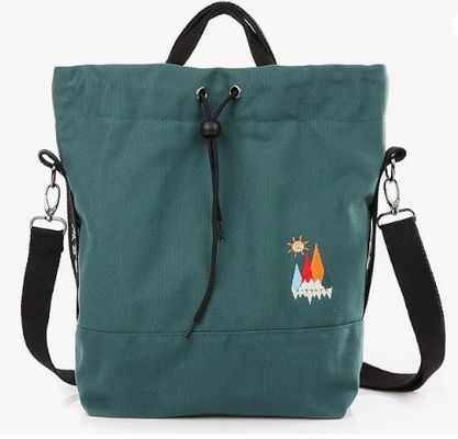 Women Canvas Tote Handbags Casual Shoulder Work Bag Crossbody Bag with Sunshine Embroidery