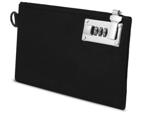 Money Bag With Lock, 5 X 8 Inches Lockable Money Bag, Locking Accessories Pouch For Cash, Jewelry, Passports, Medicine, Credit Cards - ‎Black