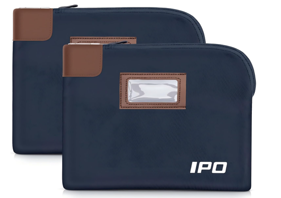 กระเป๋าใส่เงินสดกันน้ำ IPO พร้อมกุญแจล็อค, กระเป๋าใส่เงิน 2 แพ็คกระเป๋าใส่เงินฝากธนาคาร, 11 x 8.6 นิ้ว, กระเป๋าใส่อุปกรณ์ล็อคสำหรับบุรุษและสตรีสำหรับเงินสด, กระเป๋าเงินเดินทางแบบพกพาปกป้องหนังสือเดินทาง, ของมีค่า
