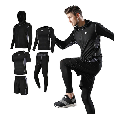 Casual การออกกำลังกาย ชุดกีฬา Quick Dry Tights แขนสั้น สำหรับ Training