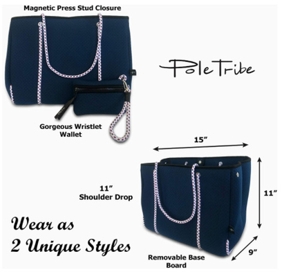 กระเป๋าโท้ท Neoprene ขนาดใหญ่สำหรับผู้หญิงน้ำหนักเบาสำหรับยิม Beach Travel