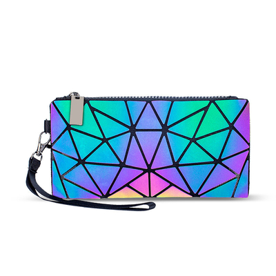 Fashion Geometry Ringer กระเป๋าหิ้วหนัง PU เปลี่ยนสีด้วยเลเซอร์