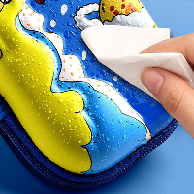 โลโก้การพิมพ์หน้าจอแบบ EVA Pencil Case Zipper Closure Shockproof