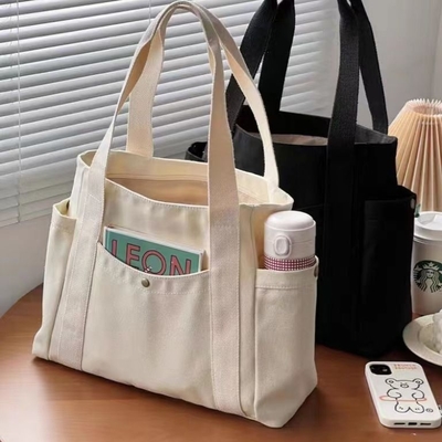 กระเป๋าผ้าใบ Tote ออกไปผ้าใบทั้งหมดในหนึ่งงาน ระดับการปรากฏตัวสูง การเดินทาง ความจุใหญ่นักศิลปะนักเรียนหนาเดียว