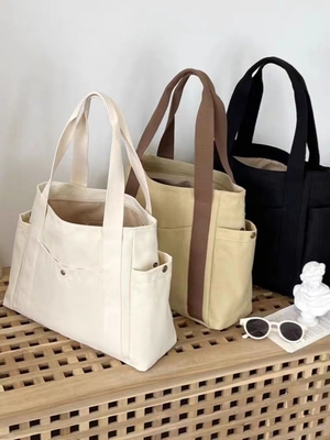 กระเป๋าผ้าใบ Tote ออกไปผ้าใบทั้งหมดในหนึ่งงาน ระดับการปรากฏตัวสูง การเดินทาง ความจุใหญ่นักศิลปะนักเรียนหนาเดียว