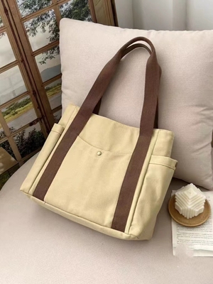 กระเป๋าผ้าใบ Tote ออกไปผ้าใบทั้งหมดในหนึ่งงาน ระดับการปรากฏตัวสูง การเดินทาง ความจุใหญ่นักศิลปะนักเรียนหนาเดียว