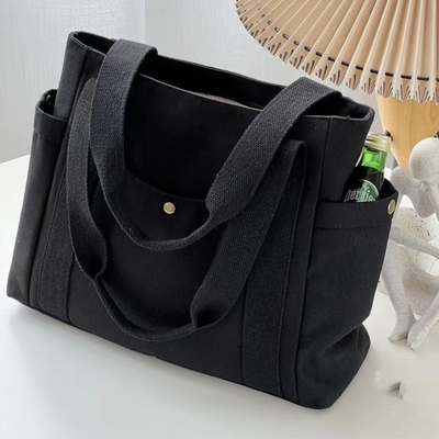 กระเป๋าผ้าใบ Tote ออกไปผ้าใบทั้งหมดในหนึ่งงาน ระดับการปรากฏตัวสูง การเดินทาง ความจุใหญ่นักศิลปะนักเรียนหนาเดียว
