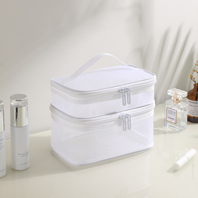 NEW GAUZE MAKEUP BAG ขนาดใหญ่ ขนส่ง กระเป๋าสะพายผ้าอ้อมง่าย กระเป๋าสะพายผ้าอ้อม 2 ชั้น กระเป๋าสะพายเครื่องสําอาง