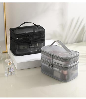 NEW GAUZE MAKEUP BAG ขนาดใหญ่ ขนส่ง กระเป๋าสะพายผ้าอ้อมง่าย กระเป๋าสะพายผ้าอ้อม 2 ชั้น กระเป๋าสะพายเครื่องสําอาง