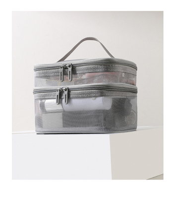 NEW GAUZE MAKEUP BAG ขนาดใหญ่ ขนส่ง กระเป๋าสะพายผ้าอ้อมง่าย กระเป๋าสะพายผ้าอ้อม 2 ชั้น กระเป๋าสะพายเครื่องสําอาง