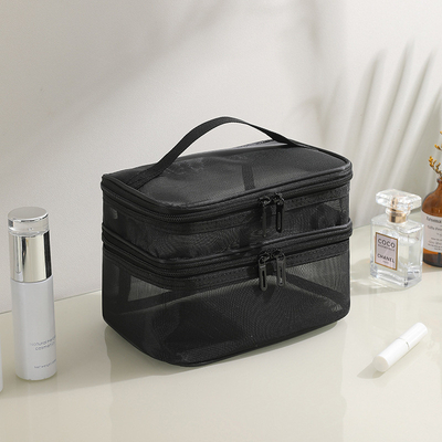 NEW GAUZE MAKEUP BAG ขนาดใหญ่ ขนส่ง กระเป๋าสะพายผ้าอ้อมง่าย กระเป๋าสะพายผ้าอ้อม 2 ชั้น กระเป๋าสะพายเครื่องสําอาง