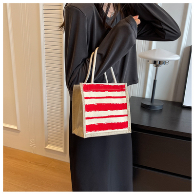 TOTE BAG CANVAS BAG CANVAS GIRL NEW Printed TOTE INS PORTABLE BENTO LUNCH BOX การทํางาน