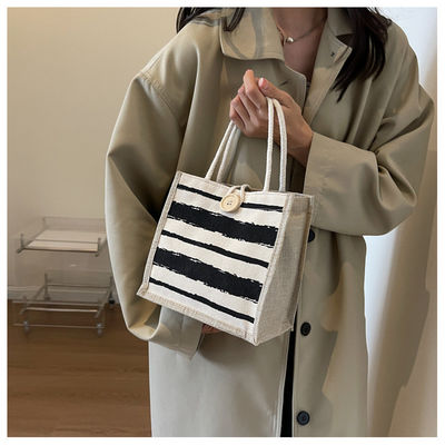 TOTE BAG CANVAS BAG CANVAS GIRL NEW Printed TOTE INS PORTABLE BENTO LUNCH BOX การทํางาน