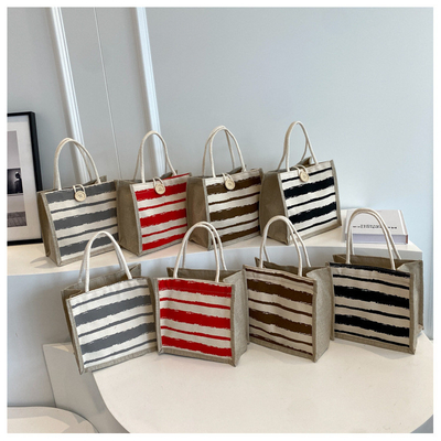 TOTE BAG CANVAS BAG CANVAS GIRL NEW Printed TOTE INS PORTABLE BENTO LUNCH BOX การทํางาน