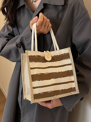 TOTE BAG CANVAS BAG CANVAS GIRL NEW Printed TOTE INS PORTABLE BENTO LUNCH BOX การทํางาน