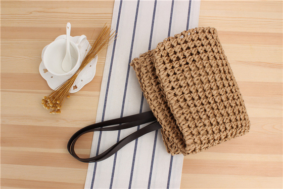 ผ่านชายแดน NEW LARGE Capacity Casual STRAW BAG JAPAN AND SOUTH KOREA กระเป๋าสะพายไหล่ กระเป๋าสะพายสีแข็ง กระเป๋าสะพายผ้ามือ