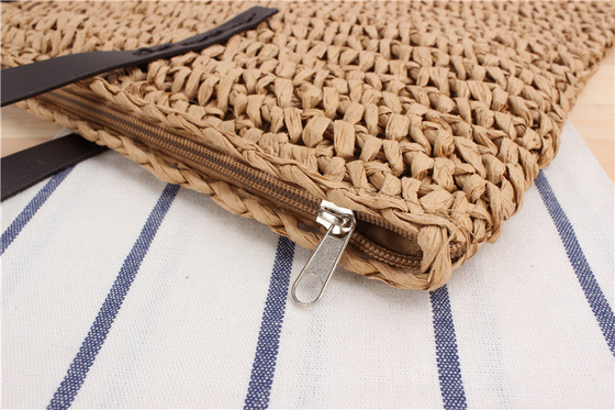 ผ่านชายแดน NEW LARGE Capacity Casual STRAW BAG JAPAN AND SOUTH KOREA กระเป๋าสะพายไหล่ กระเป๋าสะพายสีแข็ง กระเป๋าสะพายผ้ามือ