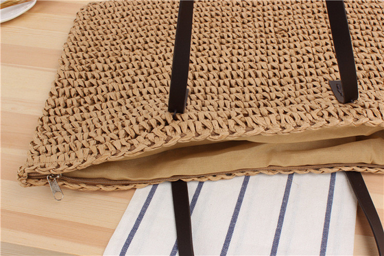 ผ่านชายแดน NEW LARGE Capacity Casual STRAW BAG JAPAN AND SOUTH KOREA กระเป๋าสะพายไหล่ กระเป๋าสะพายสีแข็ง กระเป๋าสะพายผ้ามือ