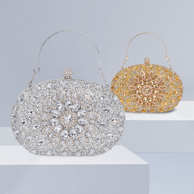 แอเมซอนเพชร-encrusted ดวงอาทิตย์อาหารเย็นกระเป๋าแฟชั่นของผู้หญิง อาหารเลี้ยง Clutch ทั้งหมด-คู่ชุด คืนกระเป๋า