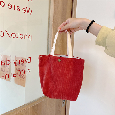 ARTSY CORDUROY BAG Casual PORTABLE MINI LADYES Clutch BAG VINTAGE ผ้ากระเป๋ากระเป๋าผ้ากระเป๋า
