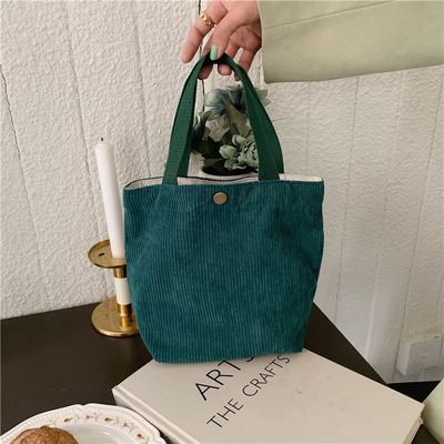 ARTSY CORDUROY BAG Casual PORTABLE MINI LADYES Clutch BAG VINTAGE ผ้ากระเป๋ากระเป๋าผ้ากระเป๋า