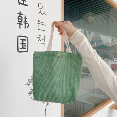 ARTSY CORDUROY BAG Casual PORTABLE MINI LADYES Clutch BAG VINTAGE ผ้ากระเป๋ากระเป๋าผ้ากระเป๋า