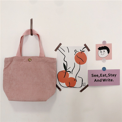 ARTSY CORDUROY BAG Casual PORTABLE MINI LADYES Clutch BAG VINTAGE ผ้ากระเป๋ากระเป๋าผ้ากระเป๋า