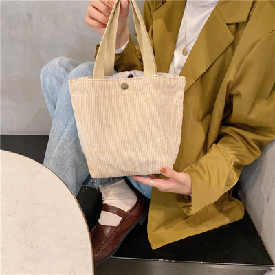 ARTSY CORDUROY BAG Casual PORTABLE MINI LADYES Clutch BAG VINTAGE ผ้ากระเป๋ากระเป๋าผ้ากระเป๋า