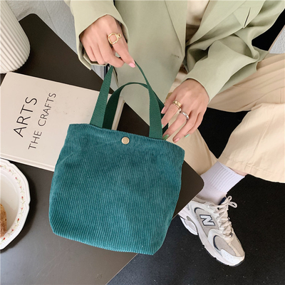 ARTSY CORDUROY BAG Casual PORTABLE MINI LADYES Clutch BAG VINTAGE ผ้ากระเป๋ากระเป๋าผ้ากระเป๋า