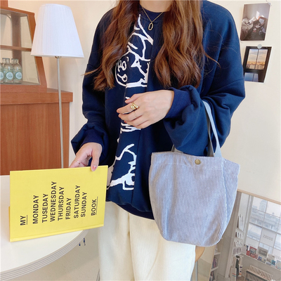 ARTSY CORDUROY BAG Casual PORTABLE MINI LADYES Clutch BAG VINTAGE ผ้ากระเป๋ากระเป๋าผ้ากระเป๋า
