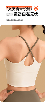 NEW SOLID COLOR SPLICING YOGA เสื้อผ้า เร็วแห้ง กันกระแทก รวบรวม ไม่มีร่องรอย ความงาม หลังกีฬา ฟิตเนส เสื้อผ้า