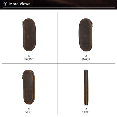ผ่านชายแดน รีทโร หนังม้าบ้า กระเป๋าสตางค์ปากกามือ 2 ช่อง OVAL ZIPPER กระเป๋าสตางค์พกพา