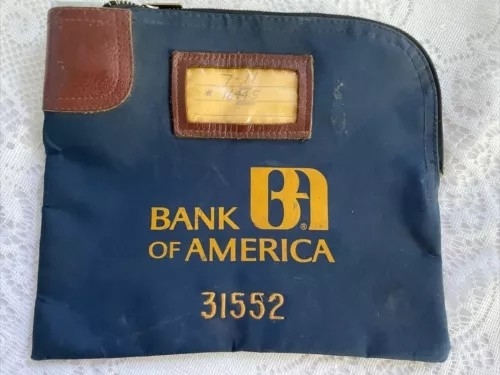 VINTAGE BANK OF AMERICA เงิน BAG LOCK BAG ID BAG BILL BAG เหรียญ BAG ธนาคาร LOCK BAG