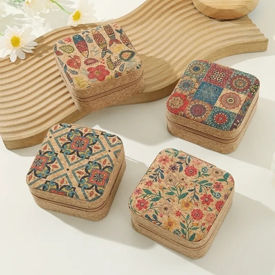 กล่องเครื่องประดับ PREMIUM ORIGINAL CORK กล่องพกพา EARINGS วงแหวนคอ