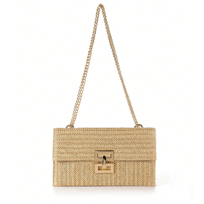 NEW HOLIDAY WIND MULTI-LAYER CHAIN CLAMSHELL LOCK STRAW BAG กระเป๋าสะพายไหล่ กระเป๋าข้ามชายแดน กระเป๋าผู้หญิง