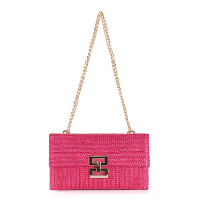 NEW HOLIDAY WIND MULTI-LAYER CHAIN CLAMSHELL LOCK STRAW BAG กระเป๋าสะพายไหล่ กระเป๋าข้ามชายแดน กระเป๋าผู้หญิง