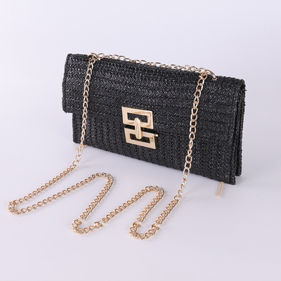 NEW HOLIDAY WIND MULTI-LAYER CHAIN CLAMSHELL LOCK STRAW BAG กระเป๋าสะพายไหล่ กระเป๋าข้ามชายแดน กระเป๋าผู้หญิง