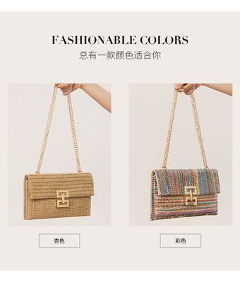 NEW HOLIDAY WIND MULTI-LAYER CHAIN CLAMSHELL LOCK STRAW BAG กระเป๋าสะพายไหล่ กระเป๋าข้ามชายแดน กระเป๋าผู้หญิง