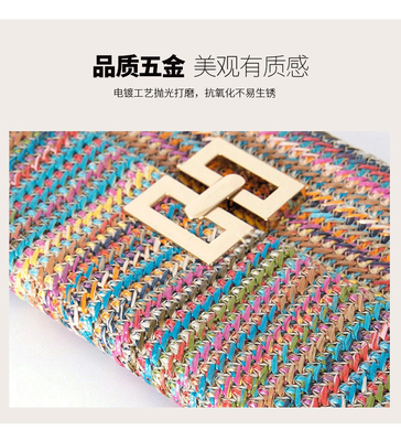 NEW HOLIDAY WIND MULTI-LAYER CHAIN CLAMSHELL LOCK STRAW BAG กระเป๋าสะพายไหล่ กระเป๋าข้ามชายแดน กระเป๋าผู้หญิง