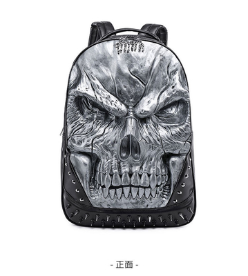 3D PU LEATHER SKULL Backpack - Backpacks steam punk rivet บุคคลภาพ กระเป๋าเดินทาง