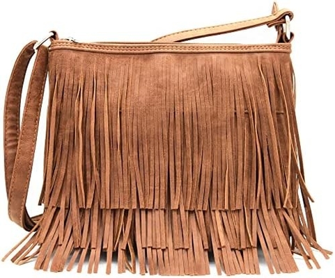 สไตล์แฟชั่น Western Cowgirl สไตล์หนัง FRIENGE crossbody กระเป๋าสะพายมือผู้หญิง กระเป๋าสตางค์ประเทศทุกวัน กระเป๋าไหล่