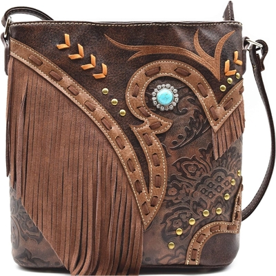 สไตล์แฟชั่น Western Cowgirl สไตล์หนัง FRIENGE crossbody กระเป๋าสะพายมือผู้หญิง กระเป๋าสตางค์ประเทศทุกวัน กระเป๋าไหล่