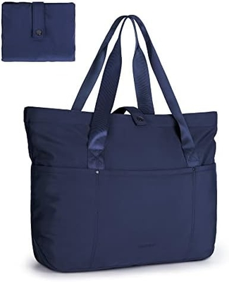 BAGSMART กระเป๋าสะพายผ้าสําหรับผู้หญิง กระเป๋าสะพายผ้าแบบพับได้ พร้อมซิปกระเป๋าไหล่ขนาดใหญ่ กระเป๋ามือมือมือมือสูงสําหรับการเดินทาง, งาน