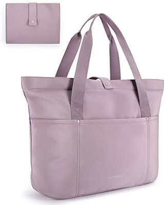 BAGSMART กระเป๋าสะพายผ้าสําหรับผู้หญิง กระเป๋าสะพายผ้าแบบพับได้ พร้อมซิปกระเป๋าไหล่ขนาดใหญ่ กระเป๋ามือมือมือมือสูงสําหรับการเดินทาง, งาน