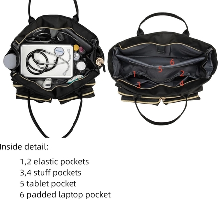 RABJEN NURSE UTILITY TOTE BAG, LAPTOP กระเป๋าเดินทางสําหรับการทํางาน