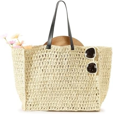 HERALD HANDMADE LARGE STRAW TOTE HANDBAG FOR WOMEN, SUMMER BEACH WEAVING CHIC Woven SHOULDER BURSE กระเป๋าสตางค์สําหรับการเดินทาง