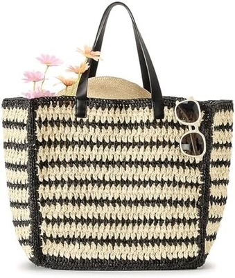 HERALD HANDMADE LARGE STRAW TOTE HANDBAG FOR WOMEN, SUMMER BEACH WEAVING CHIC Woven SHOULDER BURSE กระเป๋าสตางค์สําหรับการเดินทาง