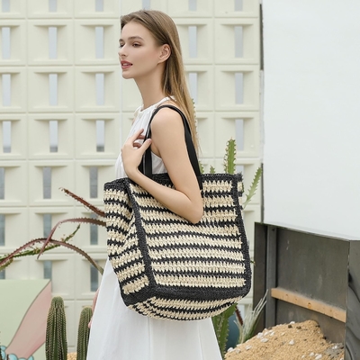 HERALD HANDMADE LARGE STRAW TOTE HANDBAG FOR WOMEN, SUMMER BEACH WEAVING CHIC Woven SHOULDER BURSE กระเป๋าสตางค์สําหรับการเดินทาง