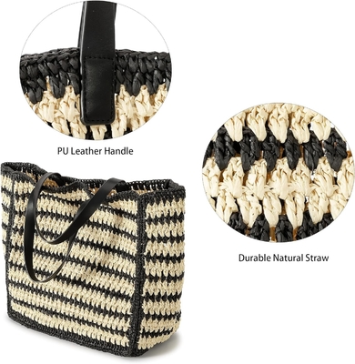 HERALD HANDMADE LARGE STRAW TOTE HANDBAG FOR WOMEN, SUMMER BEACH WEAVING CHIC Woven SHOULDER BURSE กระเป๋าสตางค์สําหรับการเดินทาง