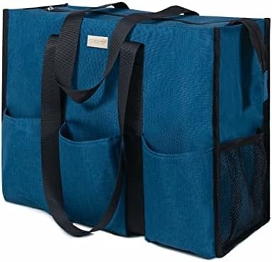 TOPDESIGN UTILITY WATER RESISTANT TOTE BAG พร้อมกระเป๋าภายนอกและภายใน 13 กระเป๋า